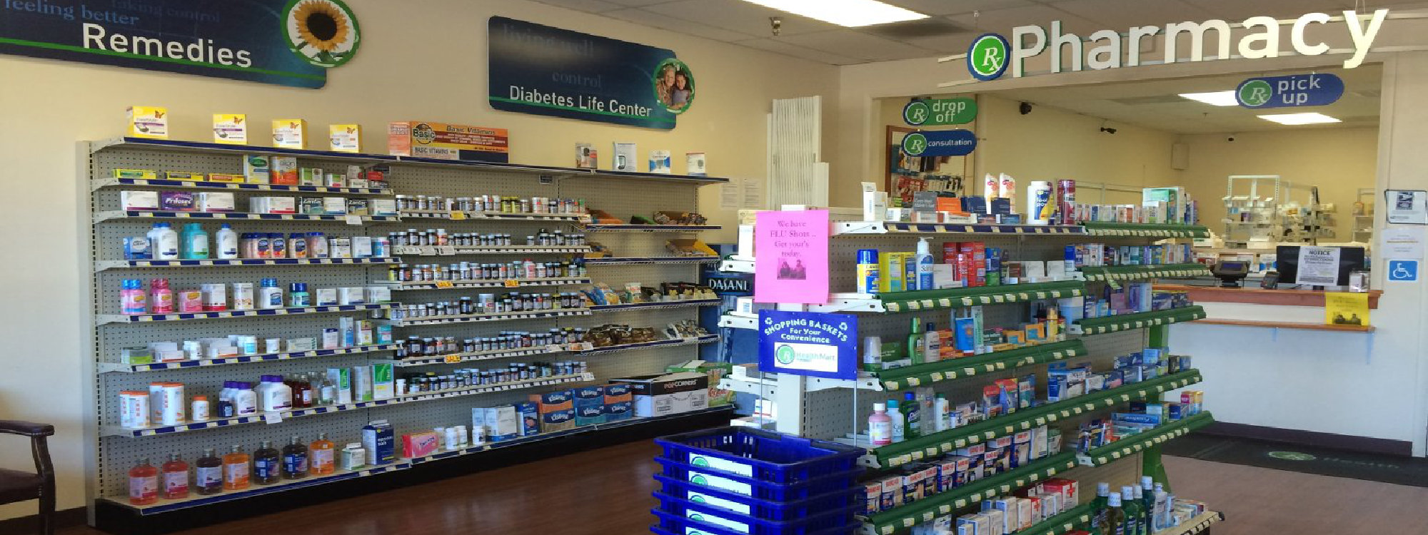 Ricker Pharmacy wellness and remedies aisle
